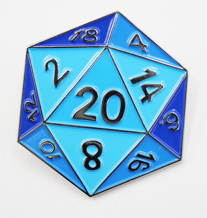 Blue D20 Enamel Pin | L.A. Mood Comics and Games
