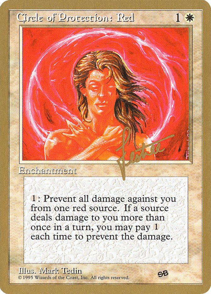 Circle of Protection: Red (Bertrand Lestree) (SB) (4ED) [Pro Tour Collector Set] | L.A. Mood Comics and Games