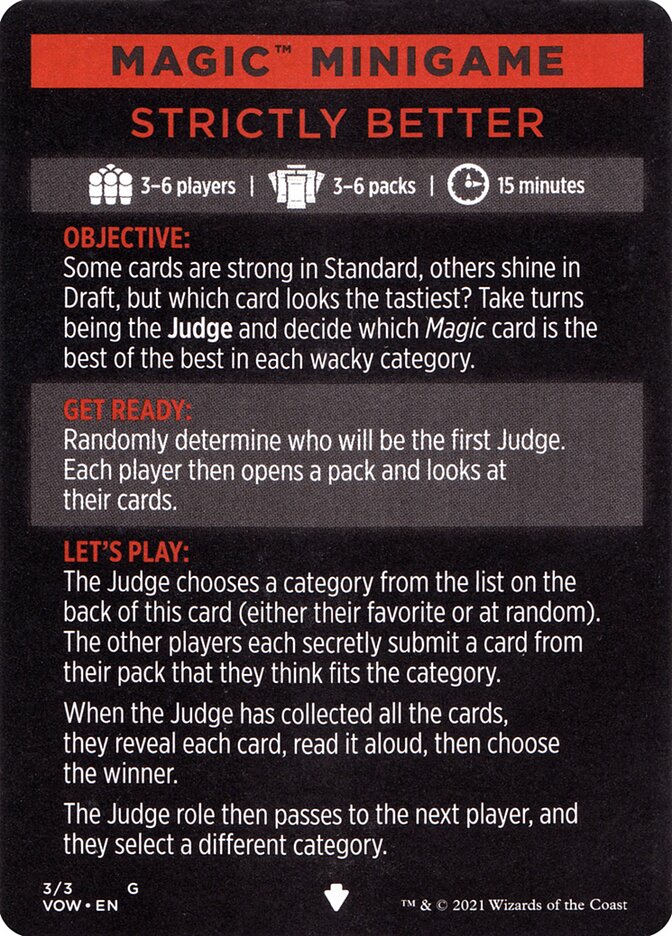 Strictly Better (Magic Minigame) [Innistrad: Crimson Vow Minigame] | L.A. Mood Comics and Games