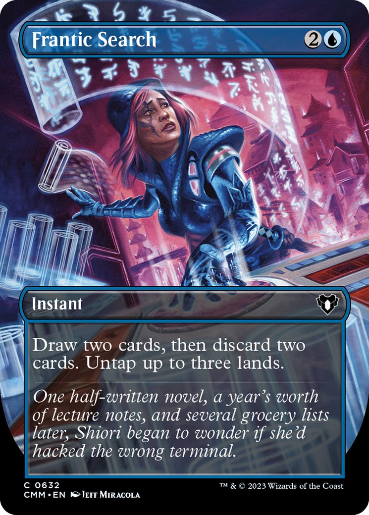 Frantic Search (Borderless Alternate Art) [Commander Masters] | L.A. Mood Comics and Games
