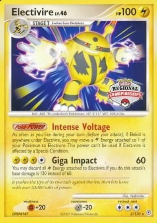 Electivire (3/130) (Regional Championship Promo) [Diamond & Pearl: Base Set] | L.A. Mood Comics and Games