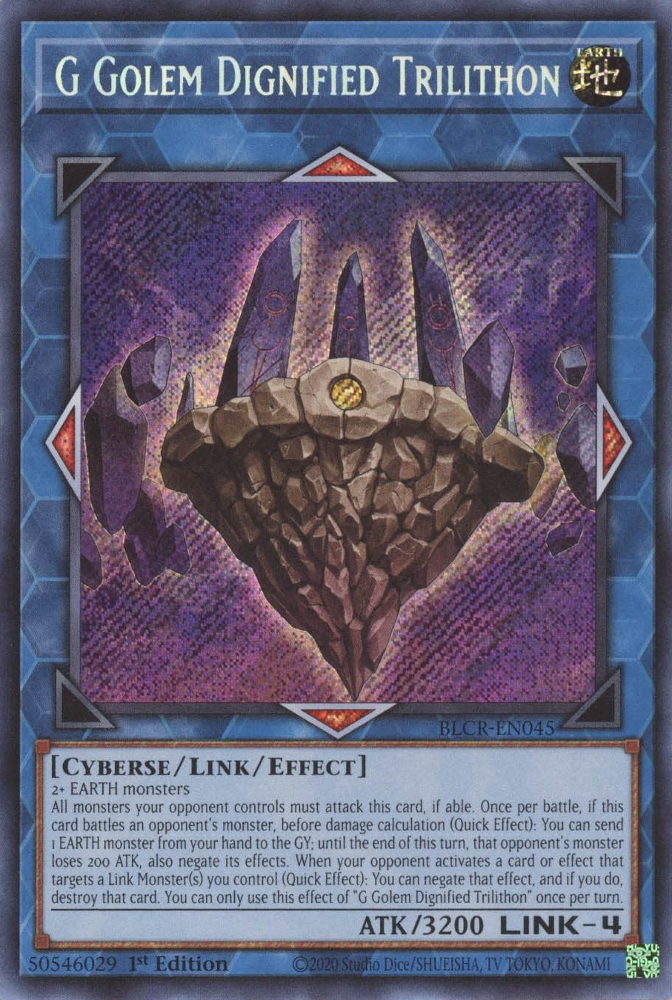 G Golem Dignified Trilithon [BLCR-EN045] Secret Rare | L.A. Mood Comics and Games
