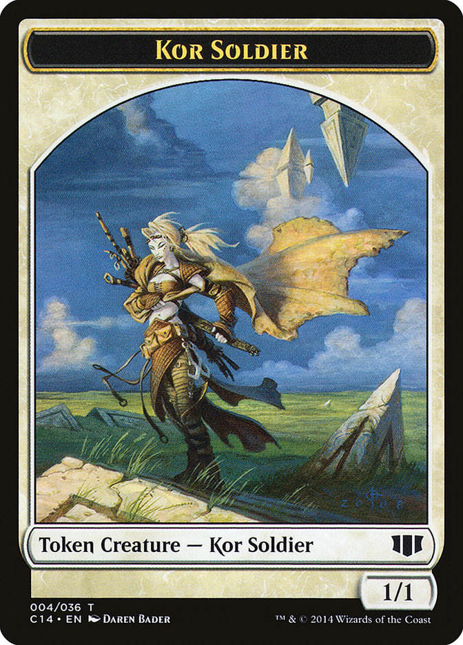 Kor Soldier // Pegasus Double-Sided Token [Commander 2014 Tokens] | L.A. Mood Comics and Games
