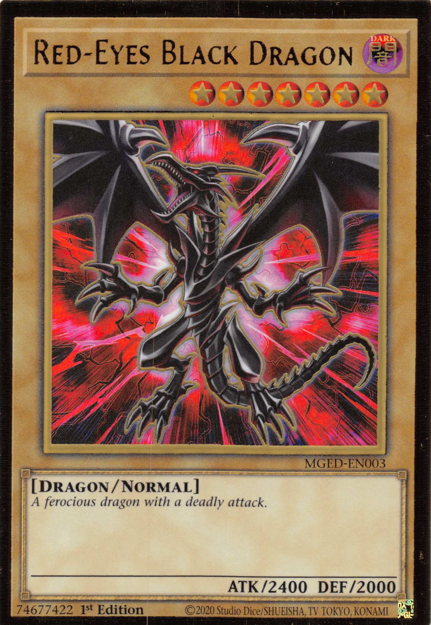 Red-Eyes Black Dragon (Alternate Art) [MGED-EN003] Gold Rare | L.A. Mood Comics and Games