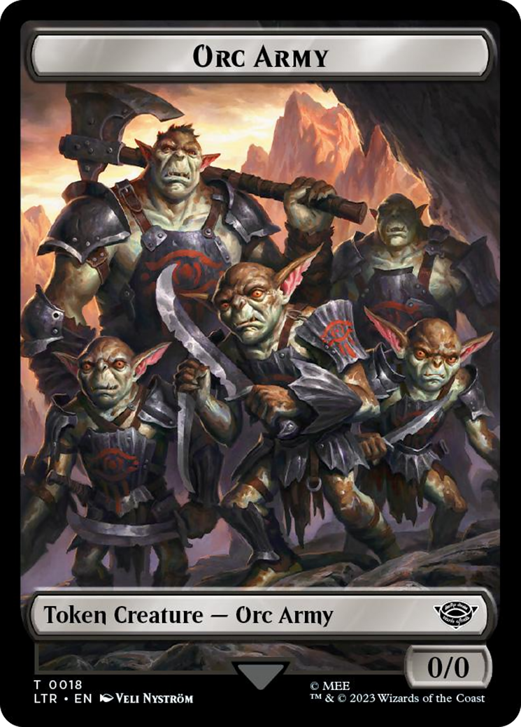 Orc Army (0018) // Food (0022) Double-Sided Token (Surge Foil) [The Lord of the Rings: Tales of Middle-Earth Tokens] | L.A. Mood Comics and Games