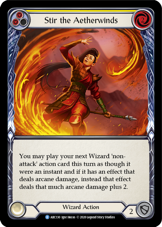 Stir the Aetherwinds (Yellow) [U-ARC130] (Arcane Rising Unlimited)  Unlimited Rainbow Foil | L.A. Mood Comics and Games