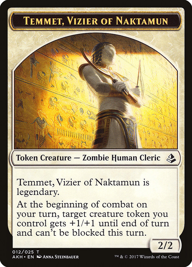 Temmet, Vizier of Naktamun // Zombie Double-Sided Token [Amonkhet Tokens] | L.A. Mood Comics and Games