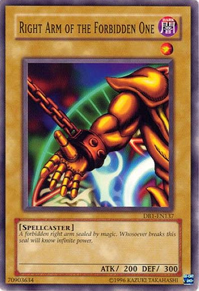 Right Arm of the Forbidden One [DB1-EN137] Common | L.A. Mood Comics and Games