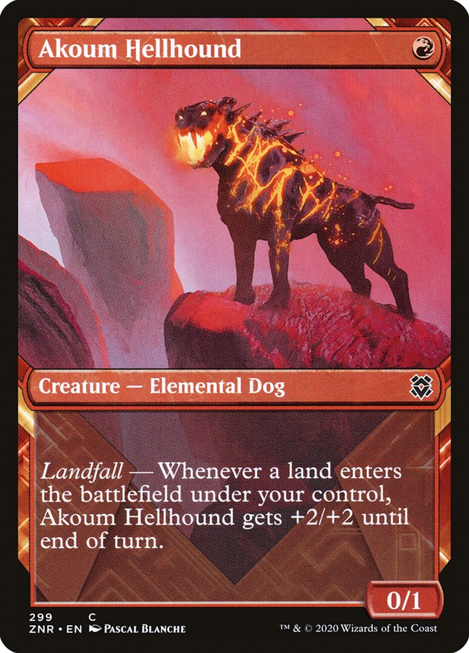 Akoum Hellhound (Showcase) [Zendikar Rising] | L.A. Mood Comics and Games