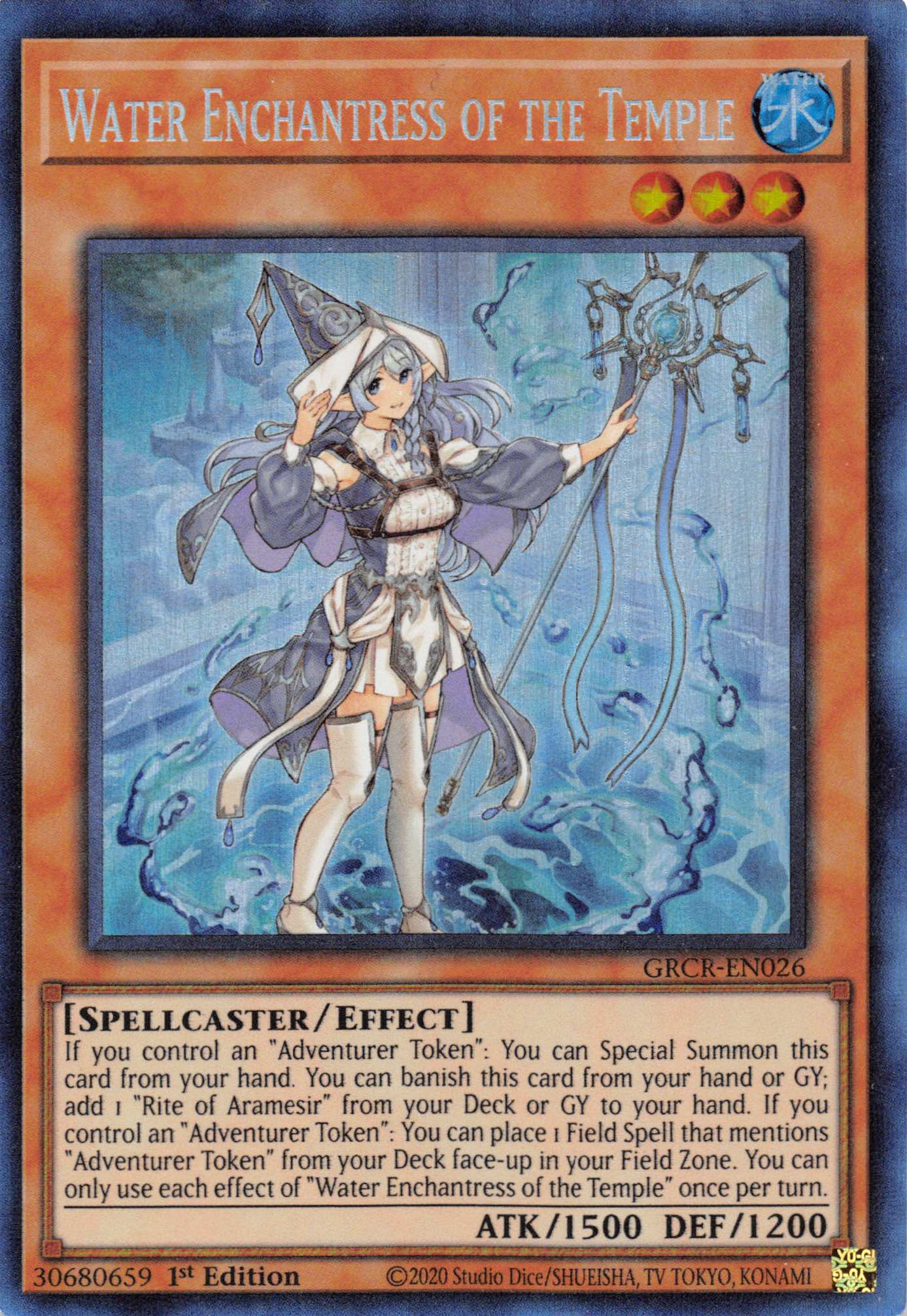 Water Enchantress of the Temple [GRCR-EN026] Collector's Rare | L.A. Mood Comics and Games