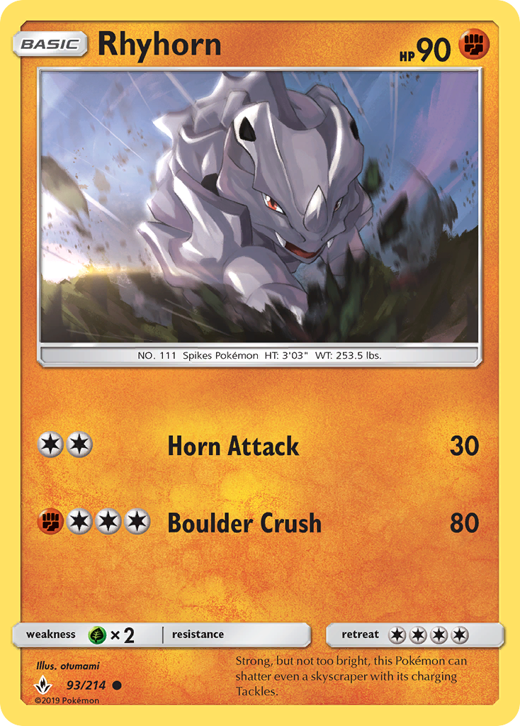 Rhyhorn (93/214) [Sun & Moon: Unbroken Bonds] | L.A. Mood Comics and Games