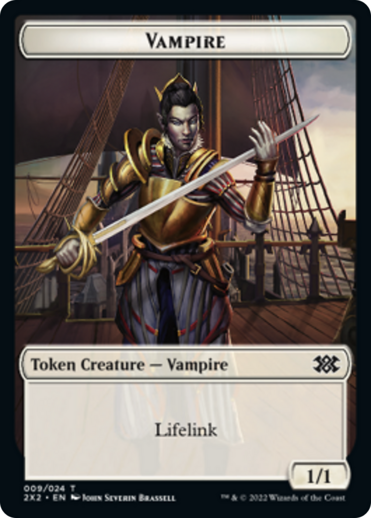 Worm // Vampire Double-Sided Token [Double Masters 2022 Tokens] | L.A. Mood Comics and Games