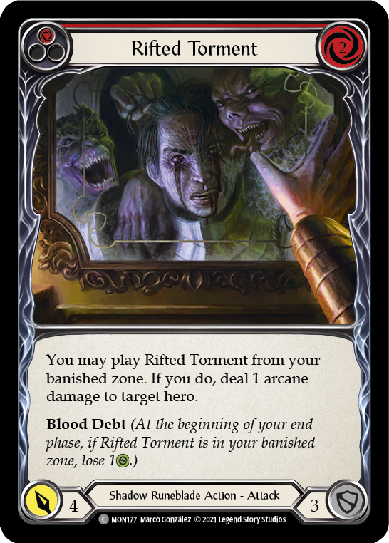 Rifted Torment (Red) [MON177] (Monarch)  1st Edition Normal | L.A. Mood Comics and Games