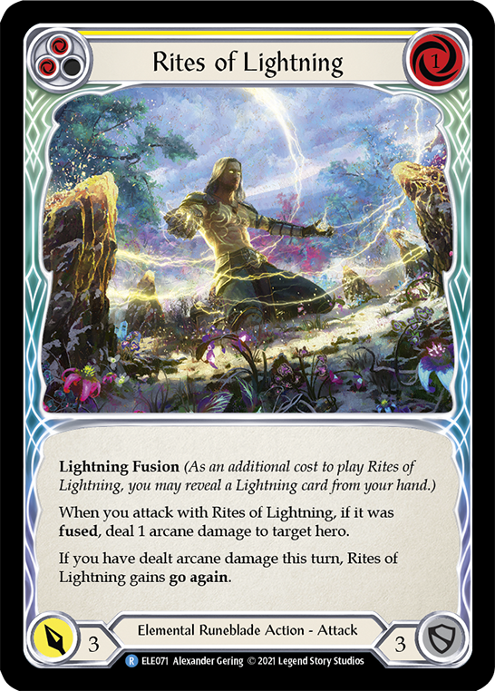 Rites of Lightning (Yellow) [ELE071] (Tales of Aria)  1st Edition Rainbow Foil | L.A. Mood Comics and Games