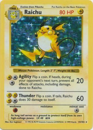 Raichu (14/102) [Base Set Shadowless Unlimited] | L.A. Mood Comics and Games