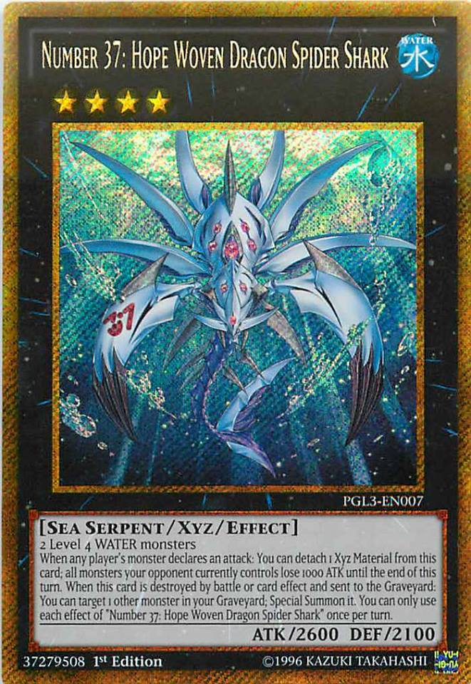 Number 37: Hope Woven Dragon Spider Shark [PGL3-EN007] Gold Secret Rare | L.A. Mood Comics and Games