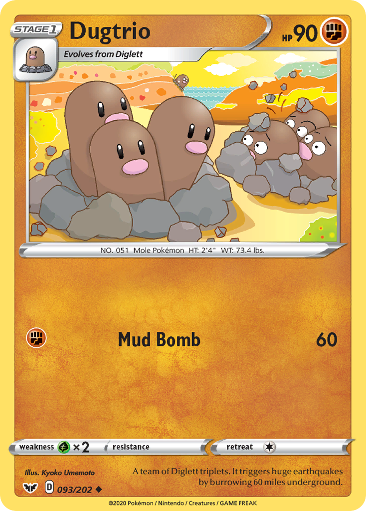 Dugtrio (093/202) [Sword & Shield: Base Set] | L.A. Mood Comics and Games