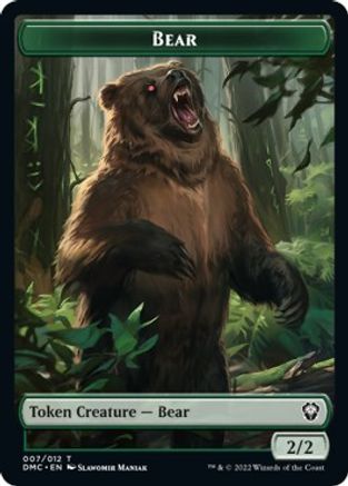 Kavu // Bear Double-Sided Token [Dominaria United Commander Tokens] | L.A. Mood Comics and Games