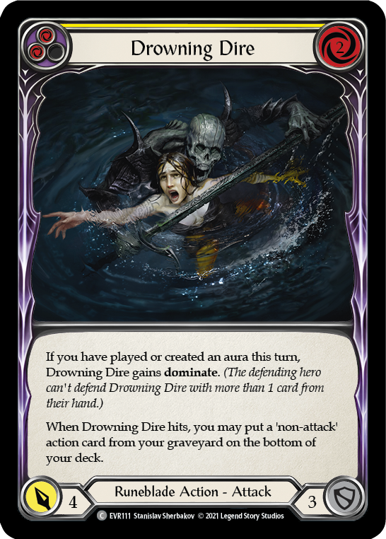 Drowning Dire (Yellow) [EVR111] (Everfest)  1st Edition Rainbow Foil | L.A. Mood Comics and Games