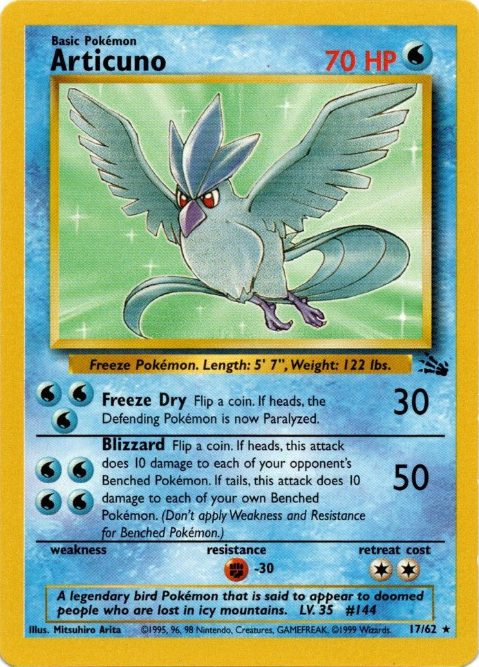 Articuno (17/62) [Fossil Unlimited] | L.A. Mood Comics and Games