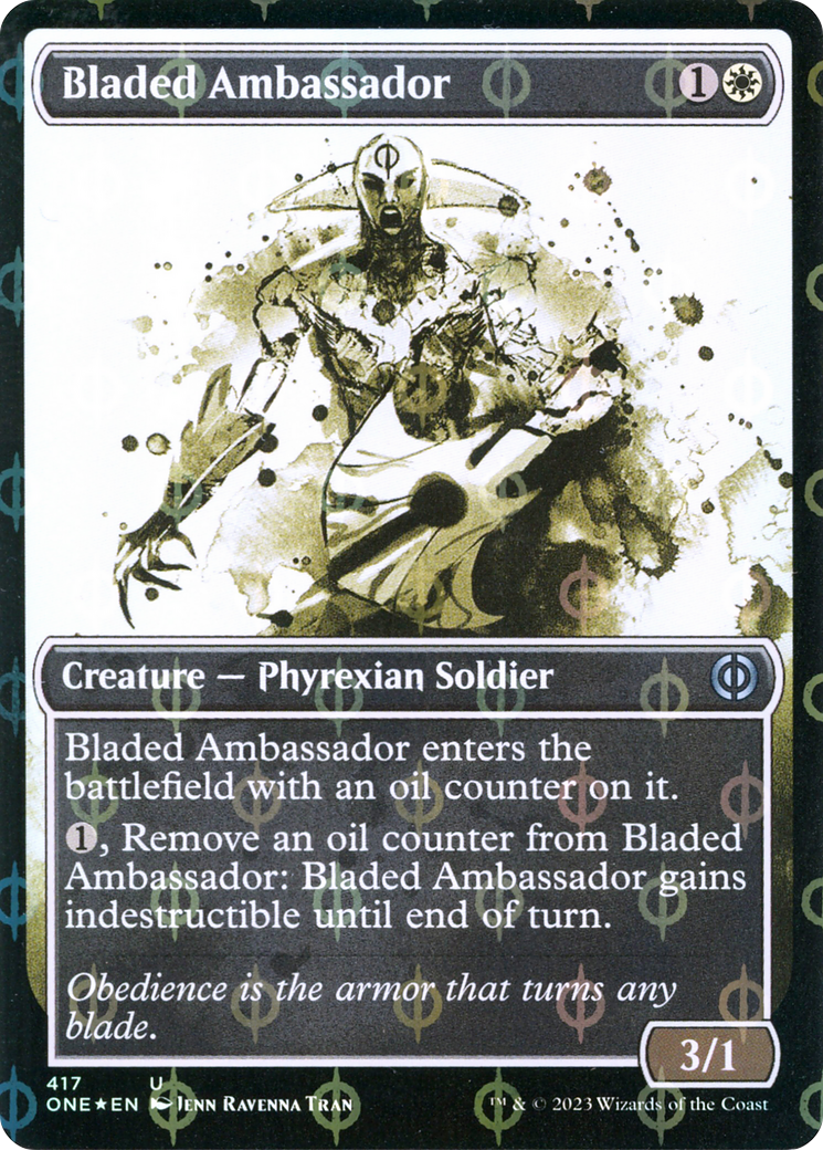 Bladed Ambassador (Showcase Ichor Step-and-Compleat Foil) [Phyrexia: All Will Be One] | L.A. Mood Comics and Games