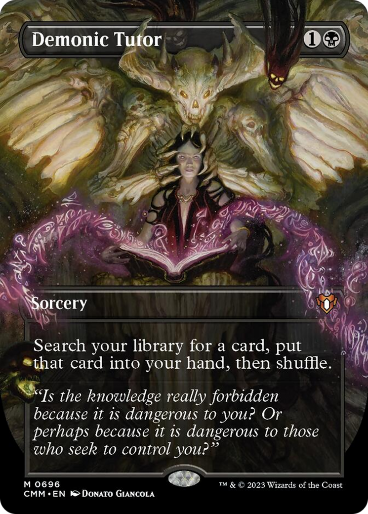 Demonic Tutor (Borderless Alternate Art) [Commander Masters] | L.A. Mood Comics and Games