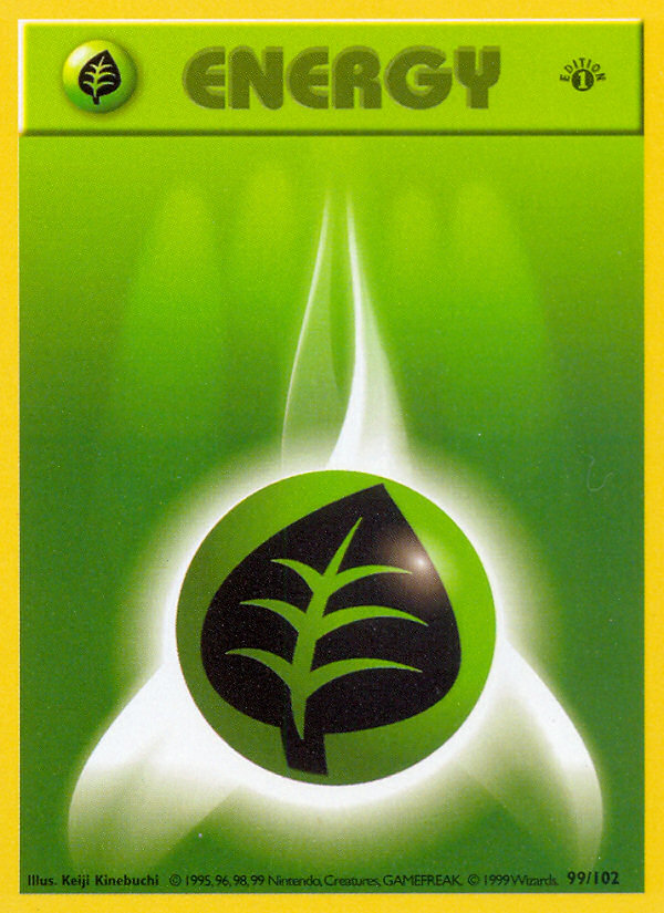 Grass Energy (99/102) (Shadowless) [Base Set 1st Edition] | L.A. Mood Comics and Games