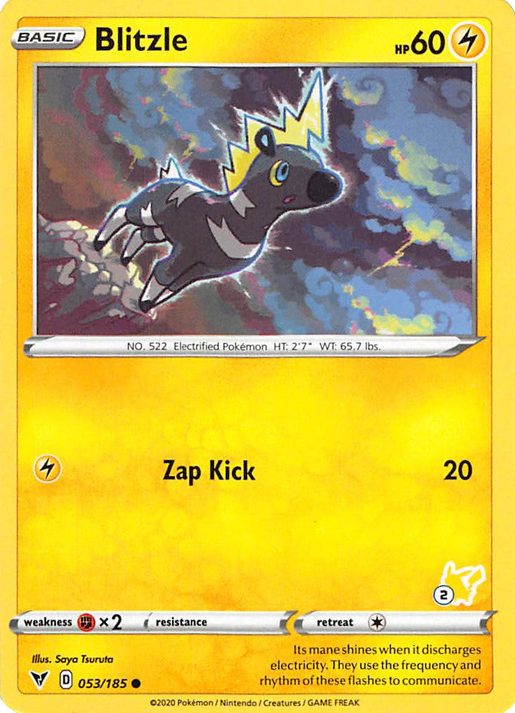 Blitzle (053/185) (Pikachu Stamp #2) [Battle Academy 2022] | L.A. Mood Comics and Games