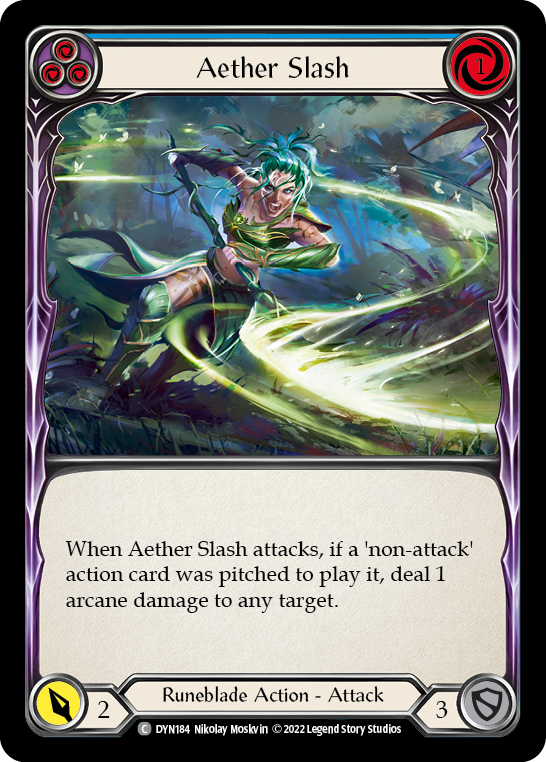 Aether Slash (Blue) [DYN184] (Dynasty)  Rainbow Foil | L.A. Mood Comics and Games