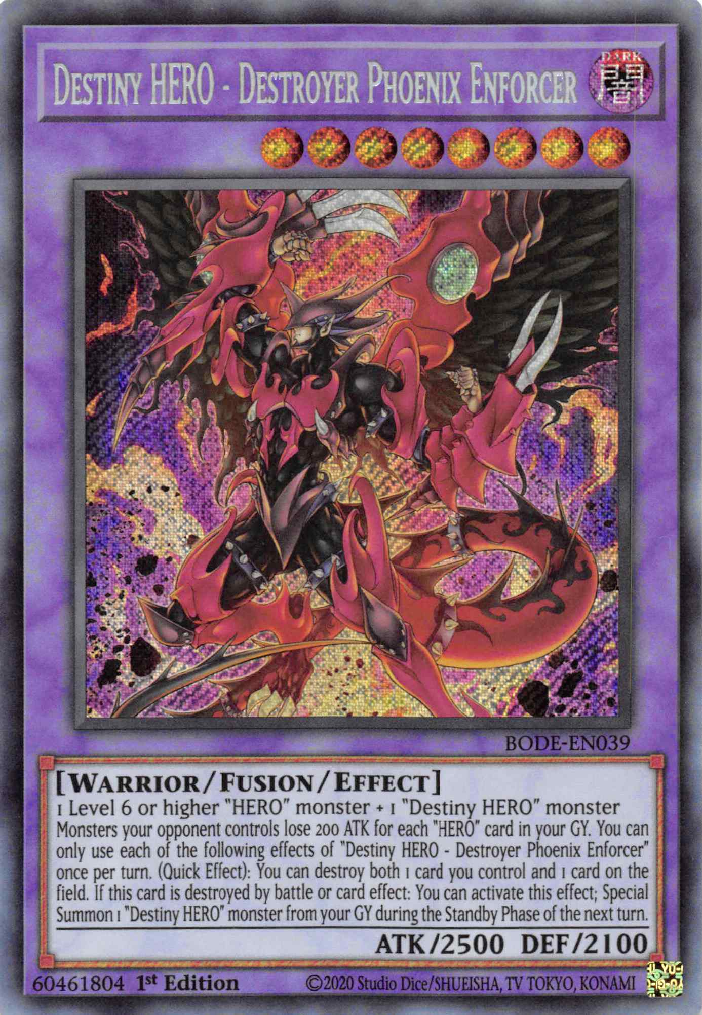 Destiny HERO - Destroyer Phoenix Enforcer [BODE-EN039] Secret Rare | L.A. Mood Comics and Games