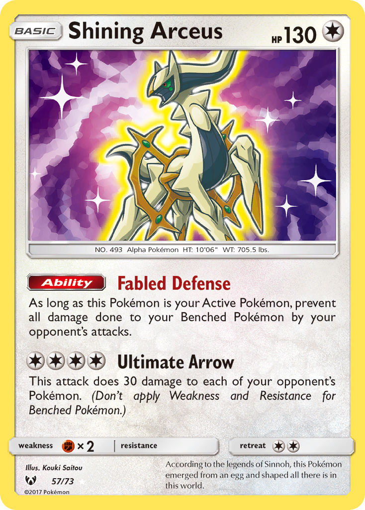 Shining Arceus (57/73) [Sun & Moon: Shining Legends] | L.A. Mood Comics and Games