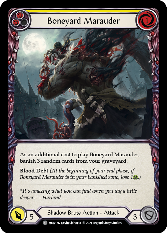 Boneyard Marauder (Yellow) [MON136] (Monarch)  1st Edition Normal | L.A. Mood Comics and Games