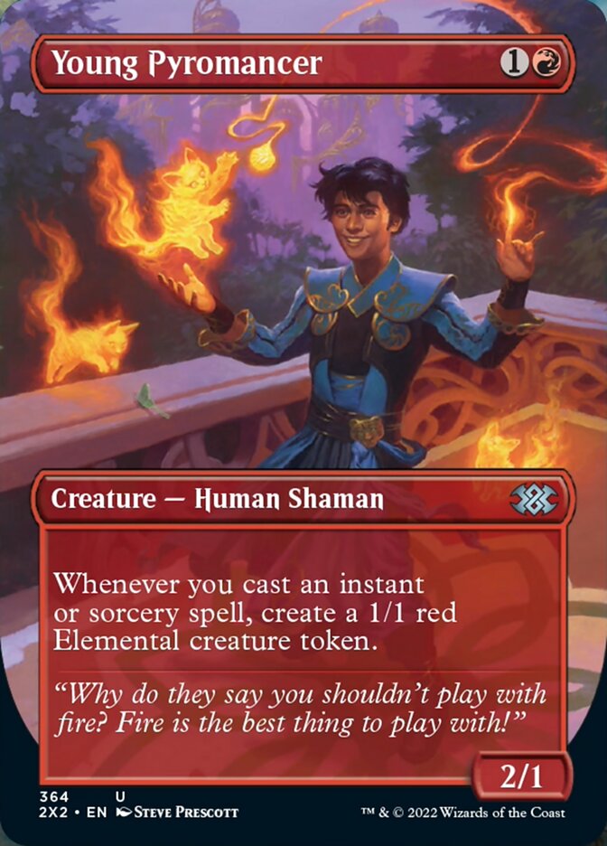 Young Pyromancer (Borderless Alternate Art) [Double Masters 2022] | L.A. Mood Comics and Games