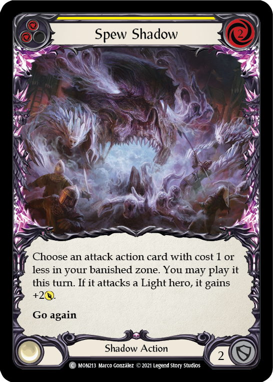 Spew Shadow (Yellow) [MON213-RF] (Monarch)  1st Edition Rainbow Foil | L.A. Mood Comics and Games
