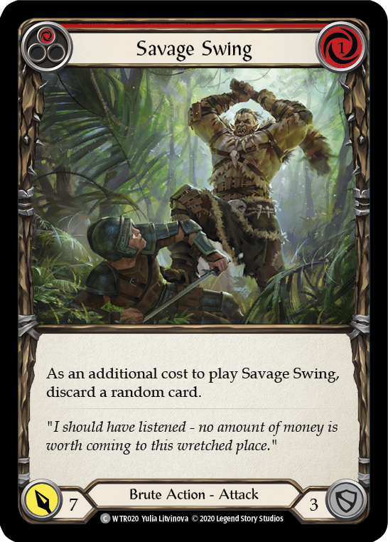 Savage Swing (Red) [U-WTR020] (Welcome to Rathe Unlimited)  Unlimited Rainbow Foil | L.A. Mood Comics and Games