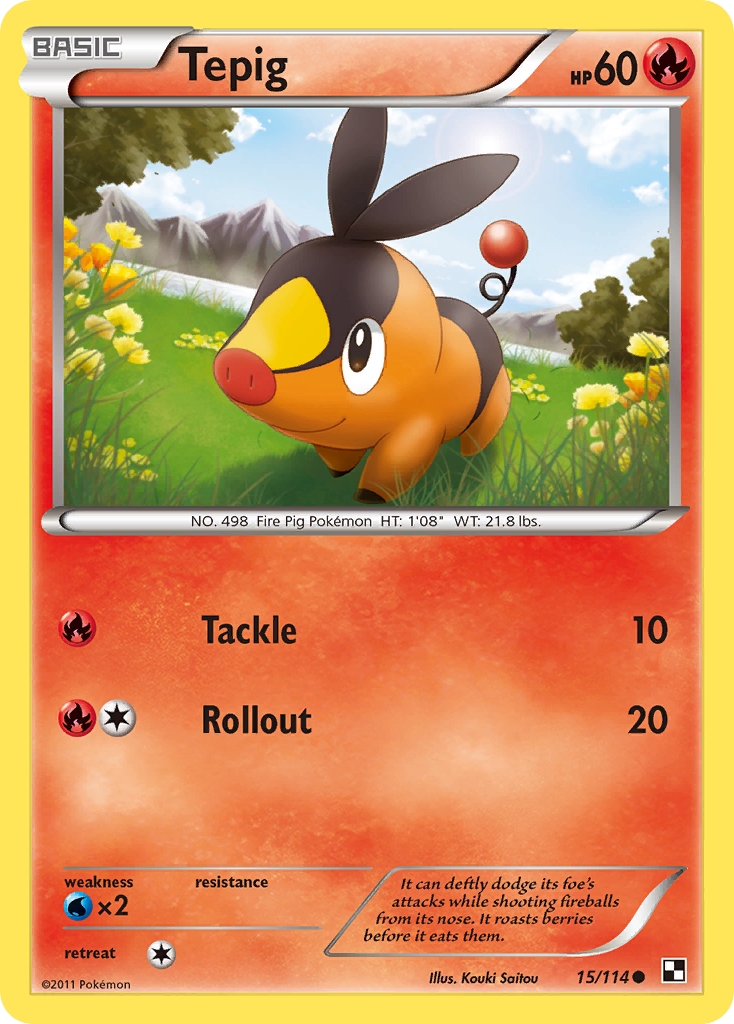 Tepig (15/114) [Black & White: Base Set] | L.A. Mood Comics and Games