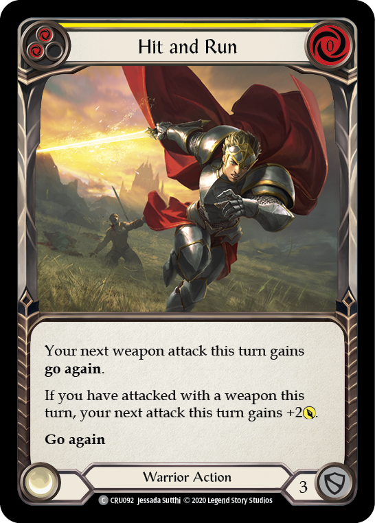 Hit and Run (Yellow) [CRU092] (Crucible of War)  1st Edition Normal | L.A. Mood Comics and Games