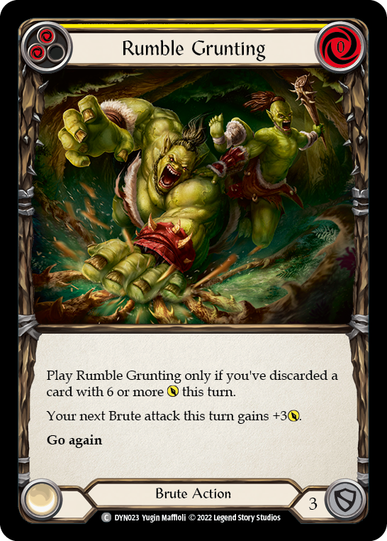 Rumble Grunting (Yellow) [DYN023] (Dynasty)  Rainbow Foil | L.A. Mood Comics and Games