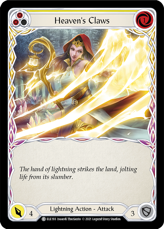 Heaven's Claws (Yellow) [ELE193] (Tales of Aria)  1st Edition Rainbow Foil | L.A. Mood Comics and Games