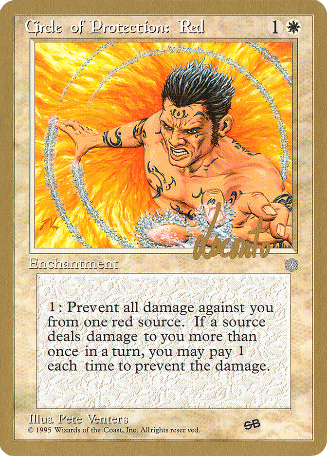 Circle of Protection: Red (Michael Loconto) (SB) (ICE) [Pro Tour Collector Set] | L.A. Mood Comics and Games