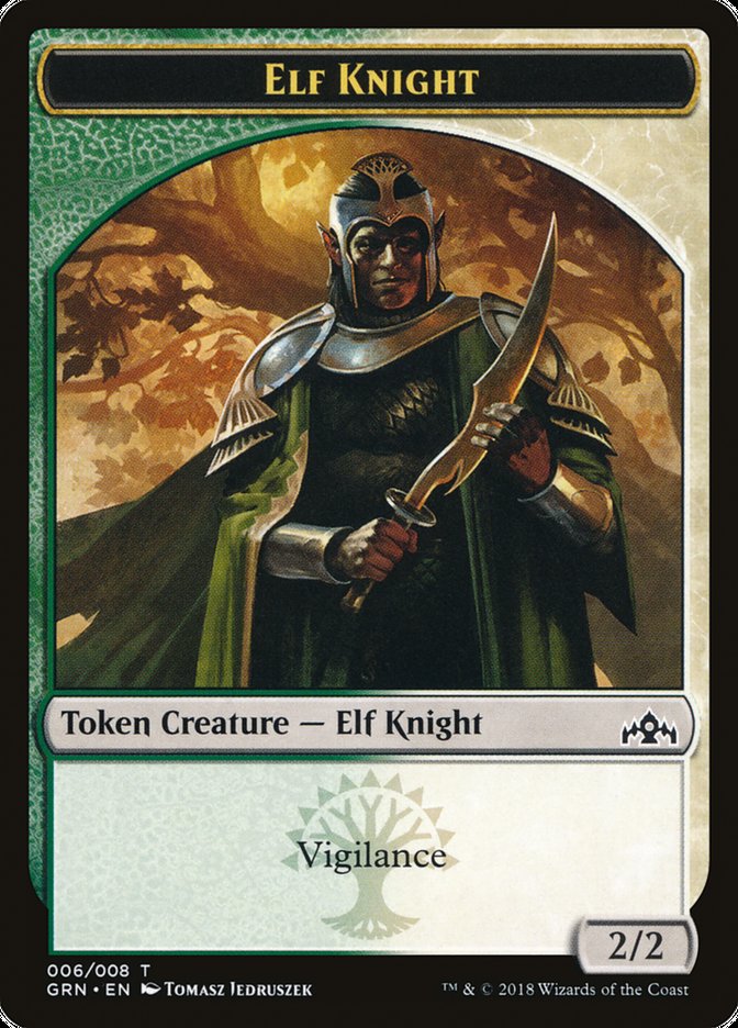 Saproling // Elf Knight Double-Sided Token [Guilds of Ravnica Guild Kit Tokens] | L.A. Mood Comics and Games