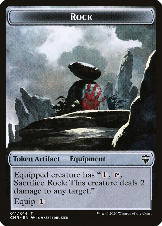 Golem // Rock Double-Sided Token [Commander Legends Tokens] | L.A. Mood Comics and Games