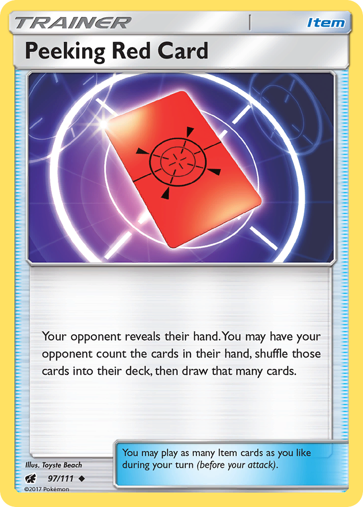 Peeking Red Card (97/111) [Sun & Moon: Crimson Invasion] | L.A. Mood Comics and Games