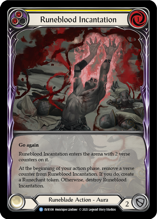 Runeblood Incantation (Yellow) [EVR108] (Everfest)  1st Edition Extended Art Rainbow Foil | L.A. Mood Comics and Games