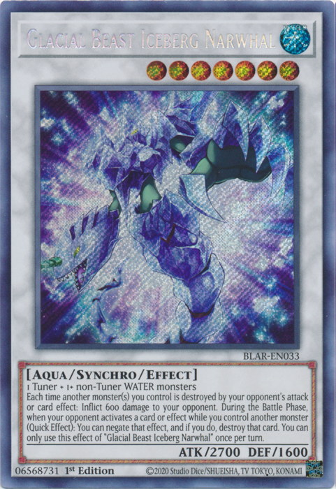 Glacial Beast Iceberg Narwhal [BLAR-EN033] Secret Rare | L.A. Mood Comics and Games