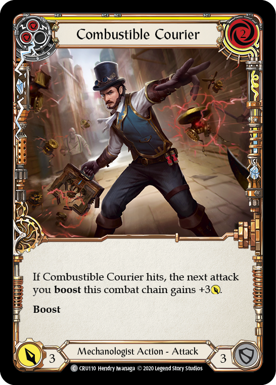 Combustible Courier (Yellow) [CRU110] (Crucible of War)  1st Edition Rainbow Foil | L.A. Mood Comics and Games