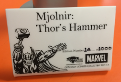 Marvel Mjolnir: Thor's Hammer, Limited Edition collectible replica of the hammer featured in the Comic Book "The Mighty Thor" number 14/1000 | L.A. Mood Comics and Games