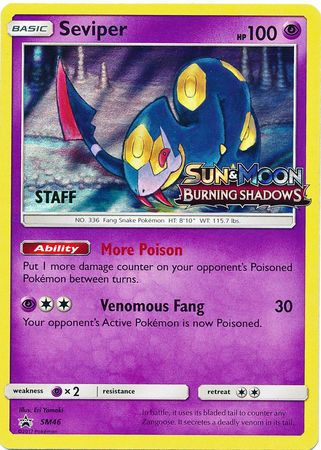 Seviper (SM46) (Staff Prerelease Promo) [Sun & Moon: Black Star Promos] | L.A. Mood Comics and Games