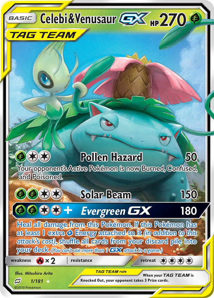 Celebi & Venusaur GX (1/181) [Sun & Moon: Team Up] | L.A. Mood Comics and Games