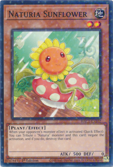 Naturia Sunflower (Duel Terminal) [HAC1-EN102] Parallel Rare | L.A. Mood Comics and Games